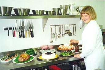 Izzie preparing the food